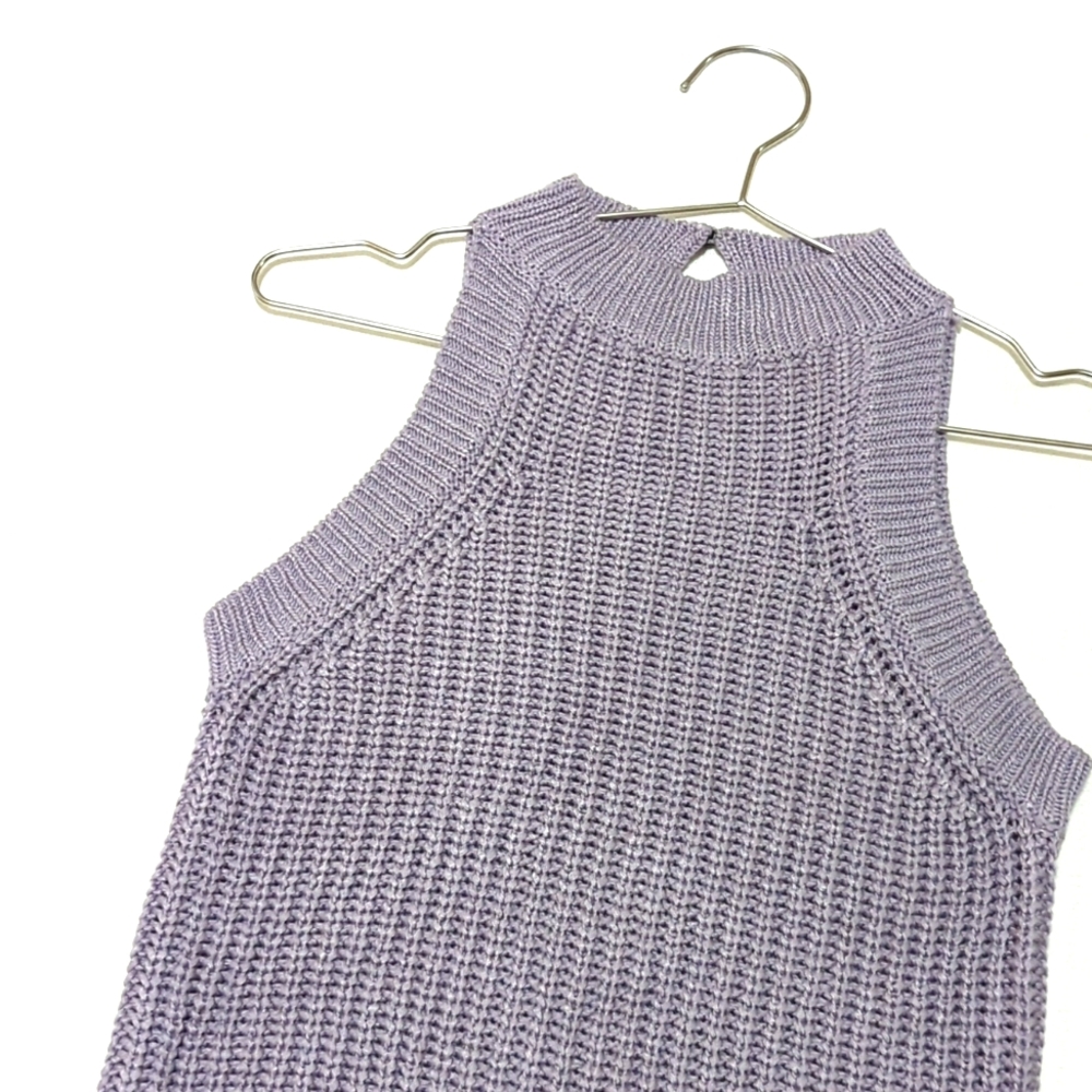 Lavender Sleeveless Knit Top - Picture 2 of 5